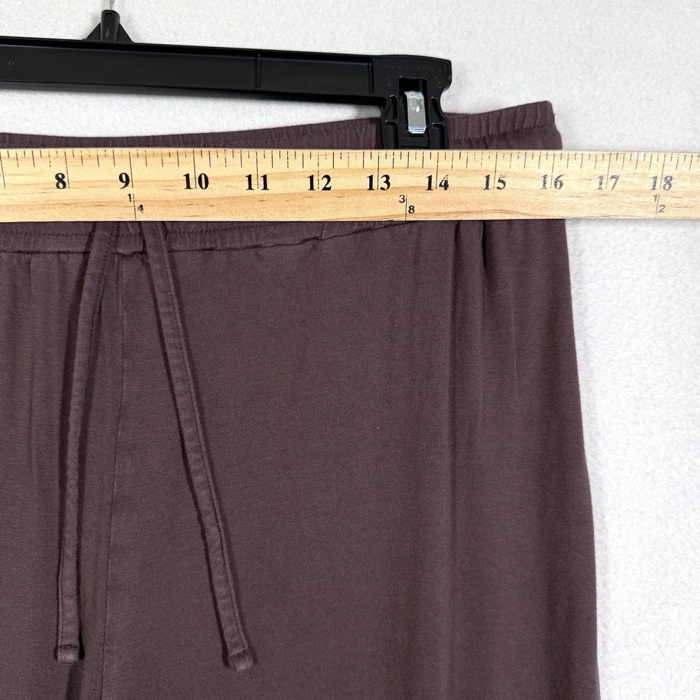 Nuuds Pants Womens Large Pajama Lounge Wide Leg Coffee Brown Lightweight Stretch